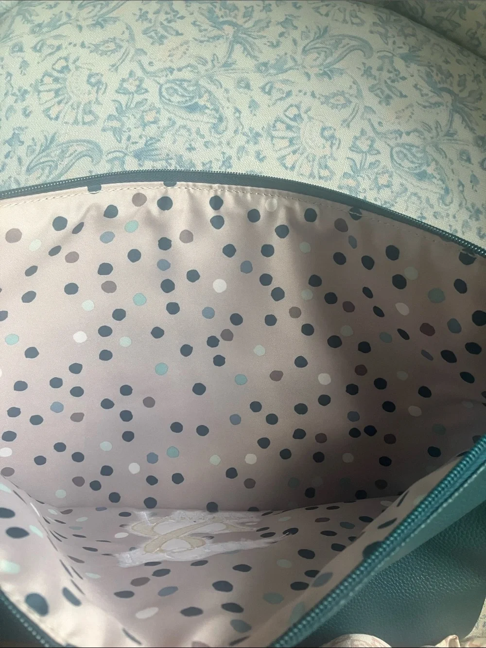 Thirty-one green I Can & I Will Laptop Case Sleeve zippered bag 15” x 12” EUC